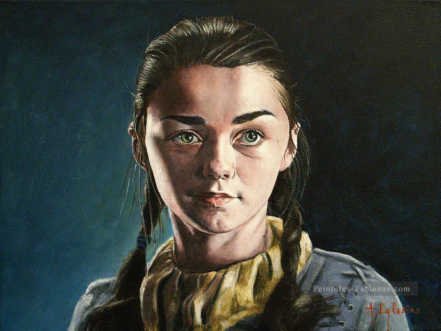 Petite Arya Stark à Winterfell Le Trône de fer Peintures à l'huile